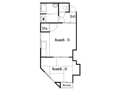 前田ビル(1DK/3階)の間取り写真