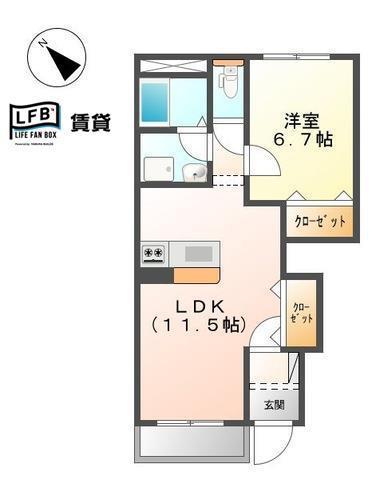 コンフィード本橋II(1LDK/1階)の間取り写真