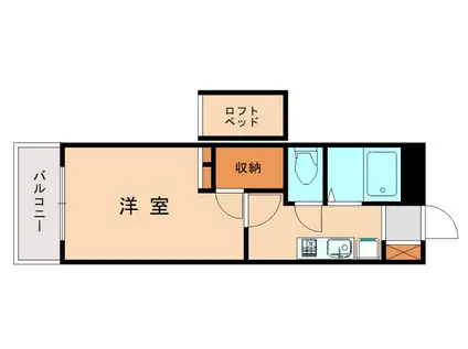 レオパレスセレーノ香椎駅東(1K/1階)の間取り写真