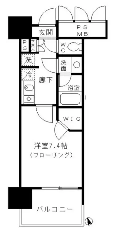 フォンテーヌ芝浦 14階階 間取り
