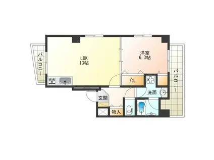 E・Aブルッケンハウス(1LDK/4階)の間取り写真