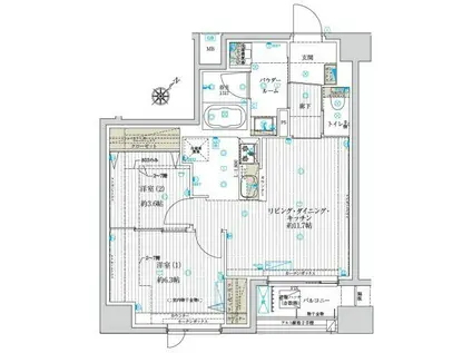 アスブルーム奥浅草(1SLDK/2階)の間取り写真