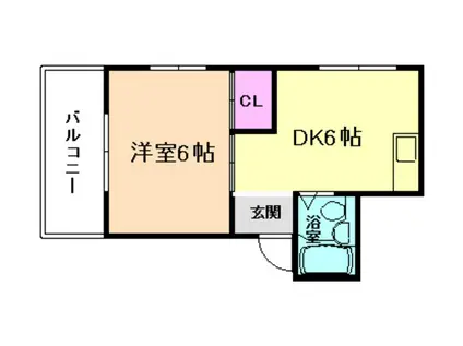 蛍池ホワイトマンション(1DK/3階)の間取り写真