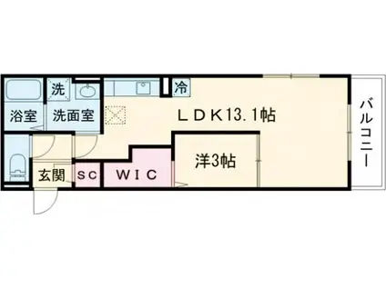 CHERIE MAISON明野(1LDK/1階)の間取り写真