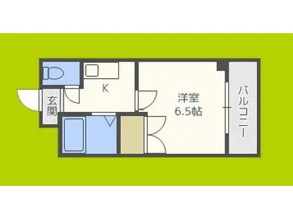 ワイケーマンション(1K/5階)の間取り写真