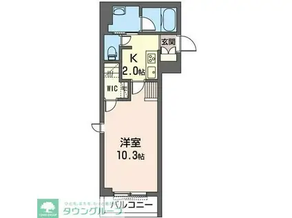 プレミアムコート(1K/1階)の間取り写真