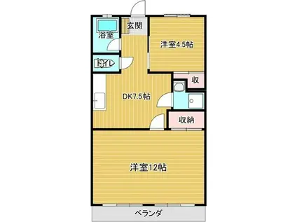 第三元八事ビル(2DK/5階)の間取り写真