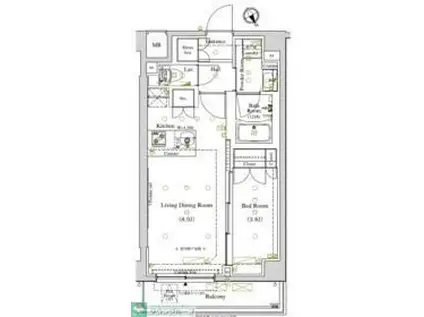 ARKMARK東大井(1LDK/4階)の間取り写真