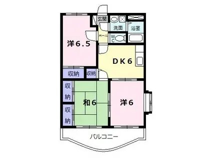 アニバーサリー(3DK/1階)の間取り写真