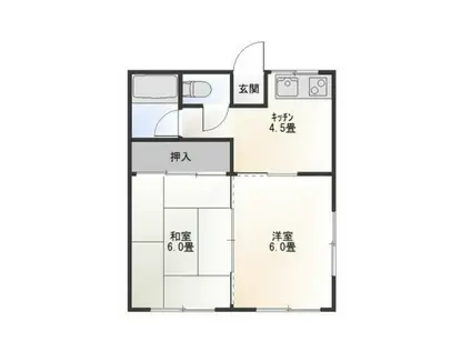 ツカサフラット(2DK/2階)の間取り写真