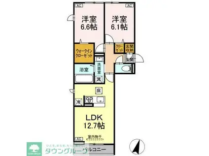 ビューテラスII(2LDK/3階)の間取り写真