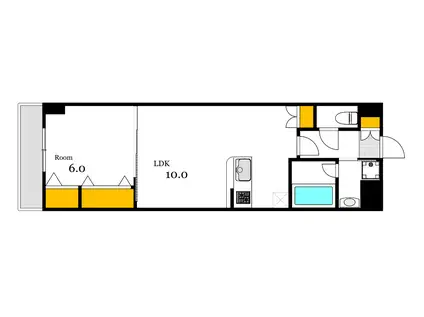白島城北東亜ビル(1LDK/14階)の間取り写真