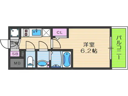 エスリード大阪梅田リュクス(1K/5階)の間取り写真