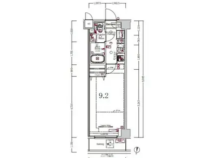 XEBEC池上III(1K/5階)の間取り写真