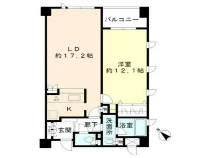 ヒューリック目黒三田(1LDK/4階)の間取り写真