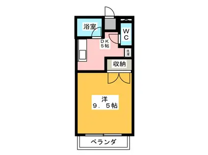 アルカディア15(1DK/1階)の間取り写真