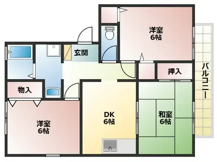 フレマリール高苗代(3DK/1階)の間取り写真