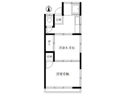 石森マンション(2K/3階)の間取り写真