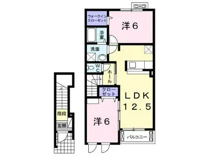 アダージョ(2LDK/2階)の間取り写真