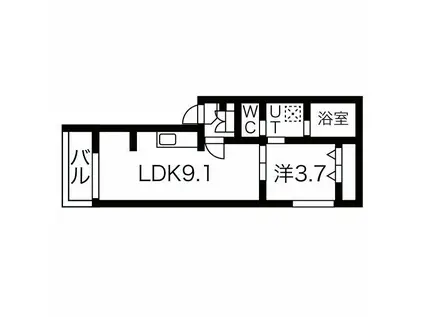 コンパートハウス大曽根(1LDK/3階)の間取り写真