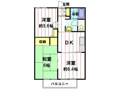 ディアス大豆島(3DK/2階)の間取り写真