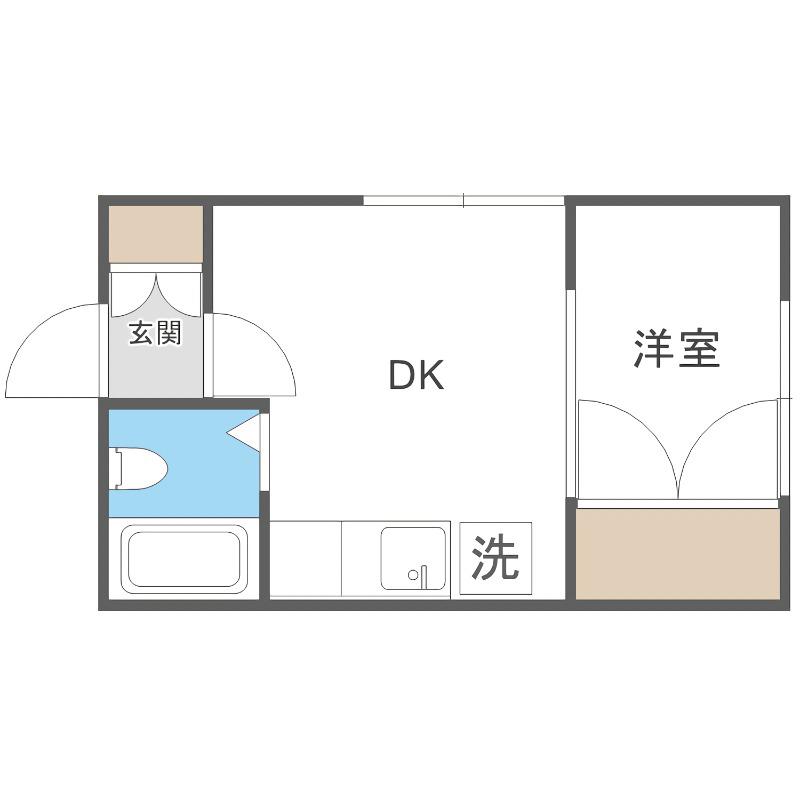 ニューシャトー幾島(1DK/3階)の間取り写真