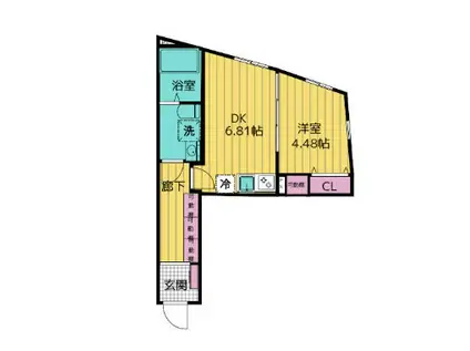クリオ ラモード神楽坂(1DK/3階)の間取り写真