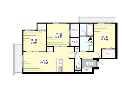 イリュージア(3LDK/4階)の間取り写真