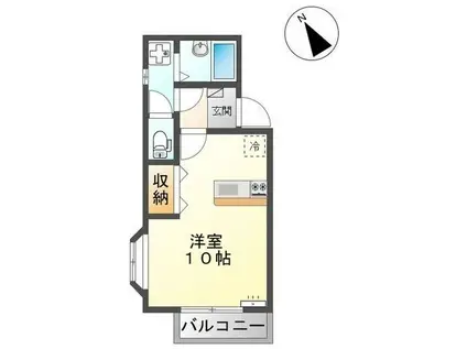 ハレ・ラウレア(ワンルーム/2階)の間取り写真