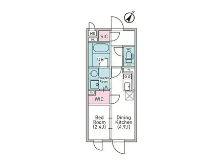 デュオメゾン渋谷松濤(1DK/2階)の間取り写真