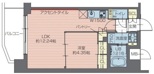 プレジオ川口ASIAN(1LDK/8階)の間取り写真