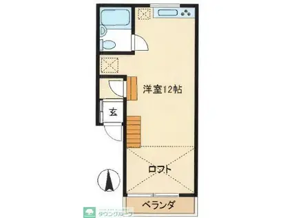 カーサマグノリアII(1K/2階)の間取り写真