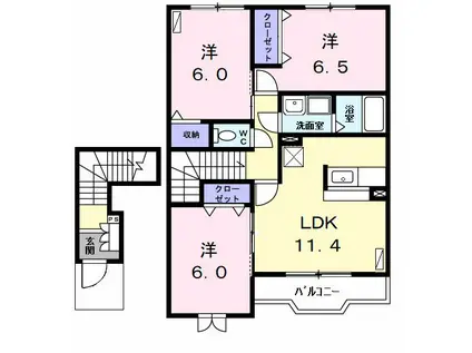 パークライン(3LDK/2階)の間取り写真
