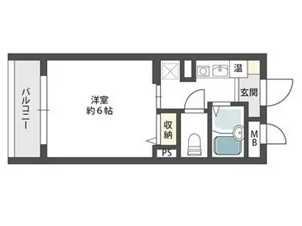 コムズハウス千里中央I(1K/1階)の間取り写真