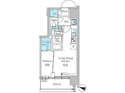 パークアクシス板橋本町ステーションゲート(1LDK/11階)の間取り写真