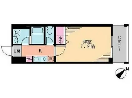 シャルテ堀切(1K/3階)の間取り写真