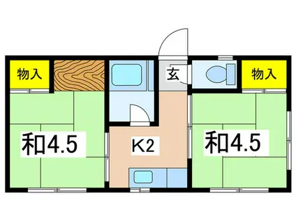 ドミール丸山(2K/2階)の間取り写真