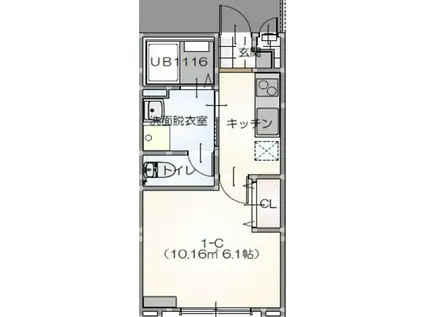 リープラス御着駅前II(1K/1階)の間取り写真