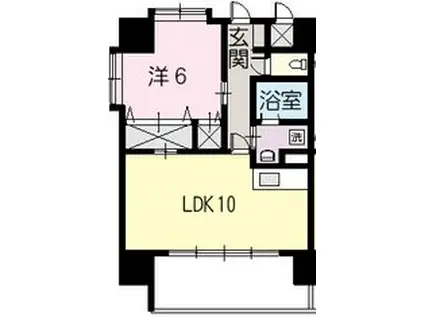 松尾ビル皆実II(1LDK/3階)の間取り写真