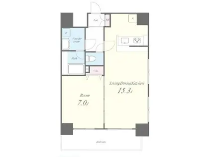 ソレアードディエス(1LDK/3階)の間取り写真