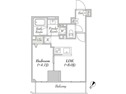 ルミーク北品川(1LDK/6階)の間取り写真