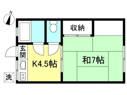 コーポ濱野(1K/2階)の間取り写真