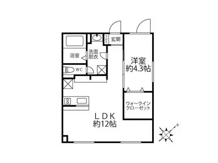 クリオラモード学芸大学I(1LDK/3階)の間取り写真