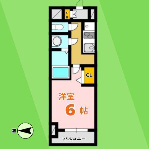 プレサンス尾張一宮ジュレア(1K/8階)の間取り写真