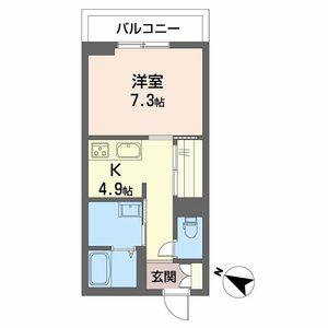 PARADISO本荘(1K/3階)の間取り写真