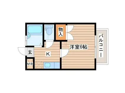 コーポ青山21(1K/2階)の間取り写真