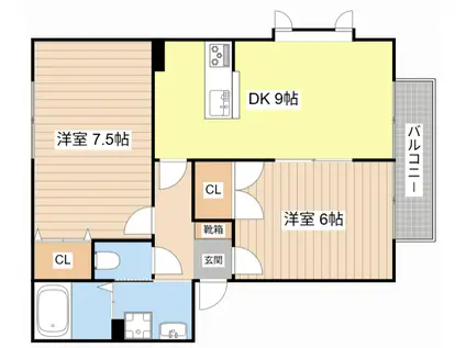 パナホーム中川Z棟(2DK/2階)の間取り写真