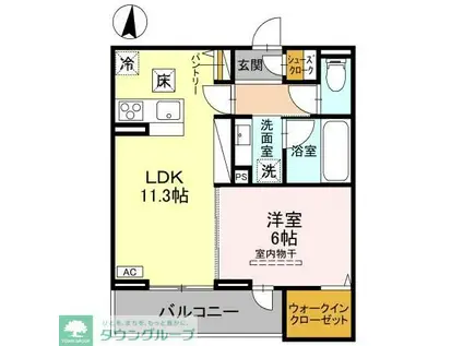 FORTUNA DUO(1LDK/1階)の間取り写真