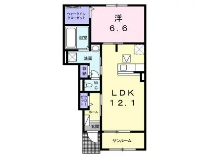 ST.メゾン.DII(1LDK/1階)の間取り写真