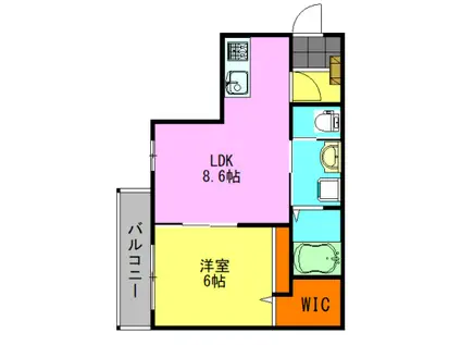 セミカ葛城 II(1LDK/3階)の間取り写真